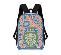 sinyumoney Floral Vase Art Nouveau Illustration Rucksack Lightweight Casual Daypack School Backpacks for Teenage Girls Boys Women Men 17inch
