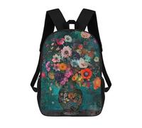 sinyumoney Floral Vase Art Print-1 Children's Backpacks 17inch School Backpack 3D Printed Bag Bookbag for Kids Travel Rucksacks Boy Girl Book Bags Kids School Bag