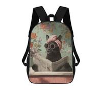 sinyumoney Floral Wallpapers for Cats School Backpack Business Durable Laptop Bag for Camping Outdoor Adventures And Daily Travel 17inch