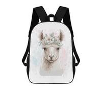 sinyumoney Floral Watercolor Alpaca Backpack School Rucksack Casual Daypacks School Work Travel Bag- Perfect for Travel, Work And Daily Use 17inch