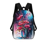sinyumoney Floral Watercolor Arrangement Backpack School Backpack Kids School Bag Large Capacity Kids Backpack for School Rucksack 3D Book Bag Gifts for Kids 17inch