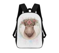 sinyumoney Floral Watercolor Boar School Backpack Computer Rucksack for School/Work/Travel- Perfect for Travel, Work And Daily Use 17inch