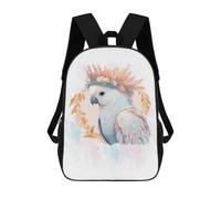 sinyumoney Floral Watercolor Cockatoo Backpack School Bag Secondary Causal Travel High School Bags for Camping Outdoor Adventures And Daily Travel 17inch