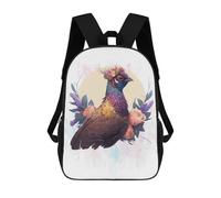 sinyumoney Floral Watercolor Pheasant Backpack School Fashion Stationery Backpack Waterproof Casual Daypacks for Campus Outdoor Travel Sports 17inch