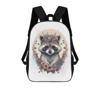 sinyumoney Floral Watercolor Raccoon Backpack School Travel College Rucksack Backpacks for Campus Outdoor Travel Sports 17inch