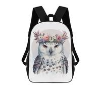 sinyumoney Floral Watercolor Snow Owl Backpack School Bag Lightweight Airport College Students Back Pack for Teenage Girls Boys Women Men 17inch