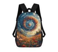 sinyumoney Floral Whirlpool Sky Backpack School Lightweight Airport College Students Back Pack for Girl, Teen Girls 17inch