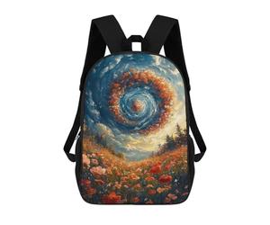 sinyumoney Floral Whirlpool Sky Backpack School Lightweight Airport College Students Back Pack for Girl, Teen Girls 17inch