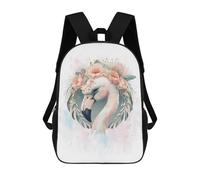 sinyumoney Floral White Flamingo Art Rucksack Water Resistant School Bag Business Backpack for Boys/Girls/Teenagers 17inch