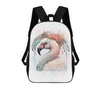 sinyumoney Floral White Flamingo School Backpack Water Resistant School Bag Business Backpack for Girls Boys Teenage 17inch