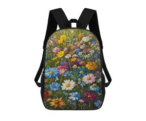 sinyumoney Floral Wildflower Field School Backpack Large Water Resistant Laptop Backpack for Teenage Girls Boys Women Men 17inch