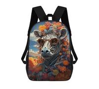 sinyumoney Floral Zebra Sunglasses Art Backpack School Bag Business Durable Laptop Bag for Campus Outdoor Travel Sports 17inch