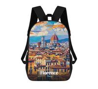 sinyumoney Florence Cityscape 3D Printed Children's School Backpack for Kids High Capacity Travel Rucksacks Book Bags Kids School Bag Back Pack 17inch
