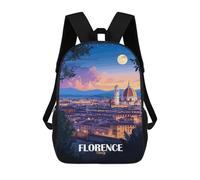 sinyumoney Florence, Italy at Night 3D Printed Children's School Backpack for Kids High Capacity Travel Rucksacks Book Bags Kids School Bag Back Pack 17inch