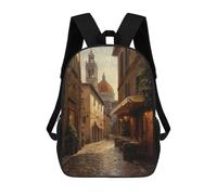 sinyumoney Florence Italy Beauty 3D Printed 17inch Kids School Backpack School Bag Fashion Rucksacks for Boys Elementary And Middle School Students
