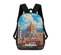 sinyumoney Florence, Italy Skyline Kids School Backpack 3D Printed Backpacks Fashion School Bag Rucksacks for Boys Elementary And Middle School Students 17inch