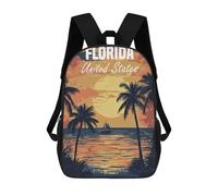 sinyumoney Florida Sunset Children's Backpacks Kids Fun School Bag Boys Backpack Travel Bag Student Schoolbag Book Stationery Bag Chool Bags 17inch