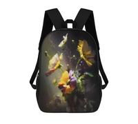 sinyumoney Flower Bouquet Painting Artwork 3D Printed Children's School Backpack for Kids High Capacity Travel Rucksacks 17 Inch Book Bags Kids