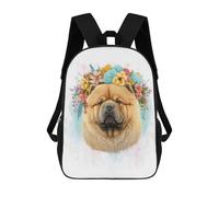 sinyumoney Flower Chow Chow Dog Art Backpack School Business Laptop Rucksack Bag Unisex Casual Daypack for Girls Boys Teenage 17inch