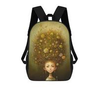 sinyumoney Flower Crown Portrait Backpacks 3D Printed Kids School Backpack Outdoor Casual Daypack Fashion Casual Children Backpacks Cute Travel Bags 17inch