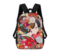 sinyumoney Flower Girl Kimono Japan School Backpack Large Water Resistant Laptop Backpack for Boys/Girls/Teenagers 17inch