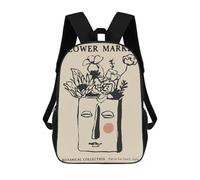 sinyumoney Flower Market Botanical Collection Art Print School Bags Water Resistant Travel Backpack Computer Bag for Teenage Girls Boys Women Men 17inch