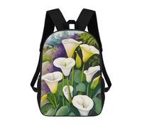 sinyumoney Flower of Life Calla Lily School Backpack Water Resistant Travel Backpack Computer Bag for Girls Boys Teenage 17inch