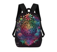sinyumoney Flower of Life Mandala Artwork Backpack School Water Resistant Travel Backpack Computer Bag for Girls Boys Teenage 17inch