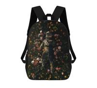 sinyumoney Flower Power Astronaut Backpack School Bag Business Durable Laptop Bag for Campus Outdoor Travel Sports 17inch