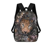 sinyumoney Flowered Leopard Rucksacks 3D Printed Children Backpacks Fashion Casual Daypack Cute Travel Bags Outdoor Casual Daypack for Boy And Girl 17inch