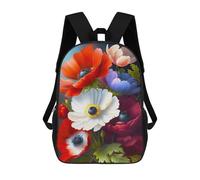 sinyumoney Flowers Mom Mother Anemone School Backpack Lightweight Casual Daypack School Backpacks for Boys/Girls/Teenagers 17inch