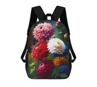 sinyumoney Flowers Mom Mother Dahlias Backpack 3D Printed Children's School Backpack for Kids High Capacity Travel Rucksacks Book Bags Kids School Bag Back Pack 17inch