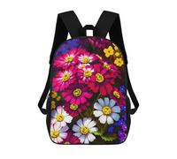 sinyumoney Flowers Mother Cineraria 3D Printed School Backpack Casual Children's Backpacks 3D Printed School Bag for Boys Elementary And Middle 17inch