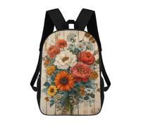 sinyumoney Flowers Vintage Backpack School Backpack Kids School Bag Large Capacity Kids Backpack for School Rucksack 3D Book Bag Gifts for Kids 17inch