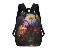 sinyumoney Flowers White Blue Pink Backpack School Business Laptop Rucksack Bag Unisex Casual Daypack for Teenage Girls Boys Women Men 17inch