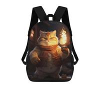 sinyumoney Fluffy Cute Cat Fire Torch Backpack School Bag Water Resistant Computer Rucksack for Teenage Girls Boys Women Men 17inch