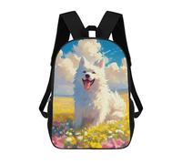 sinyumoney Fluffy Dog Japanese Art Children's School Backpack 3D Printed for Kids Travel Rucksacks Book Bags Kids School Bag 17inch