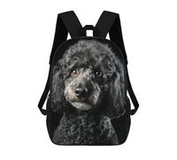 sinyumoney Fluffy Grey Poodle Portrait Kids Children School Backpack Bookbags Casual Travel Rucksack Boys Girls Large Capacity Daypack 17inch