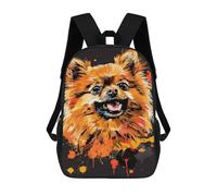 sinyumoney Fluffy Pomeranian Art Print Backpack School Water Resistant Travel Backpack Computer Bag - Perfect for Travel, Work And Daily Use 17inch