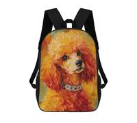 sinyumoney Fluffy Poodle with Sparkly Collar Backpack School Rucksack Casual Daypacks School Work Travel Bag for Men, Women & Teenage Boys 17inch