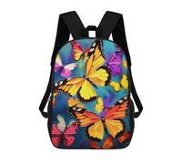 sinyumoney Fluttering Beauty Backpacks Kids School Backpack School Bag 3D Printed School Bag for Boys Elementary And Middle School Students 17inch