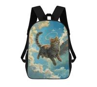 sinyumoney Flying Angel Cat Art Print Backpack School Bag Lightweight Casual Daypack School Backpacks for Teenage Girls Boys Women Men 17inch