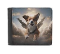 sinyumoney Flying Angel Dog 3D Print Clutch Purse Multiple Slots RFID Blocking Stylish Slots Note Section Wallets Youth Guys 11.7cm*9.5cm