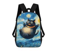 sinyumoney Flying Cat in Starry Night Style Backpack School Fashion Stationery Backpack Waterproof Casual Daypacks for Campus Outdoor Travel Sports 17inch