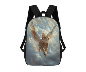 sinyumoney Flying Cat with Wings Bengal Cat Angel Backpack School Bag Lightweight Airport College Students Back Pack for Men, Women & Teenage Boys 17inch