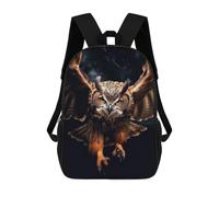 sinyumoney Flying Owl at Night Rucksack Lightweight Casual Daypack School Backpacks for Campus Outdoor Travel Sports 17inch