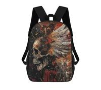 sinyumoney Flying Skull Children's Backpacks School 3D Printed Bag Bookbag for Kids Travel Rucksacks Boy Girl Book Bags Kids School Bag 17inch