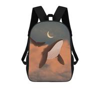 sinyumoney Flying Whale Backpack School Daypacks Business Backpack Water Resistant Bookbag for Teenage Girls Boys Women Men 17inch