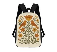 sinyumoney Folk Art Birds And Flowers Scandinavian Backpack School Bag Business Laptop Rucksack Bag Unisex Casual Daypack for School/Work/Travel 17inch