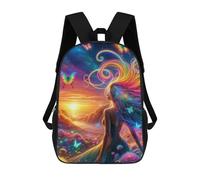 sinyumoney Follow The Butterflies School Backpack High Secondary School Bags Casual Backpack for Girls Boys Teenage 17inch